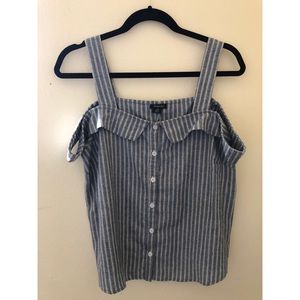 Off the Shoulder blue and white striped Top!